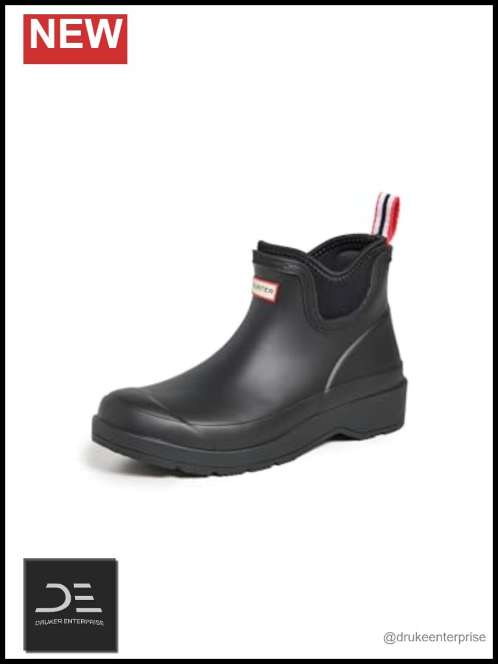 Hunter Play Chelsea Neoprene Boot Ankle High Rubber Sole Womens
